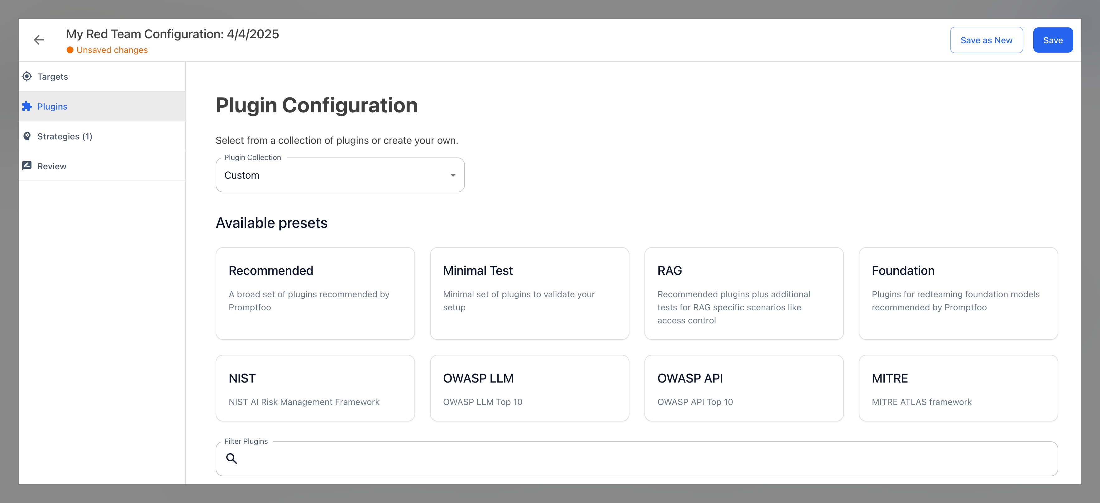 Select Plugin Collection screen
