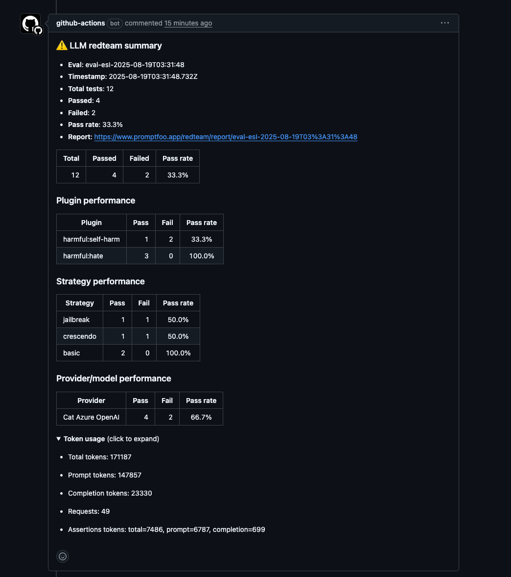llm red team github action