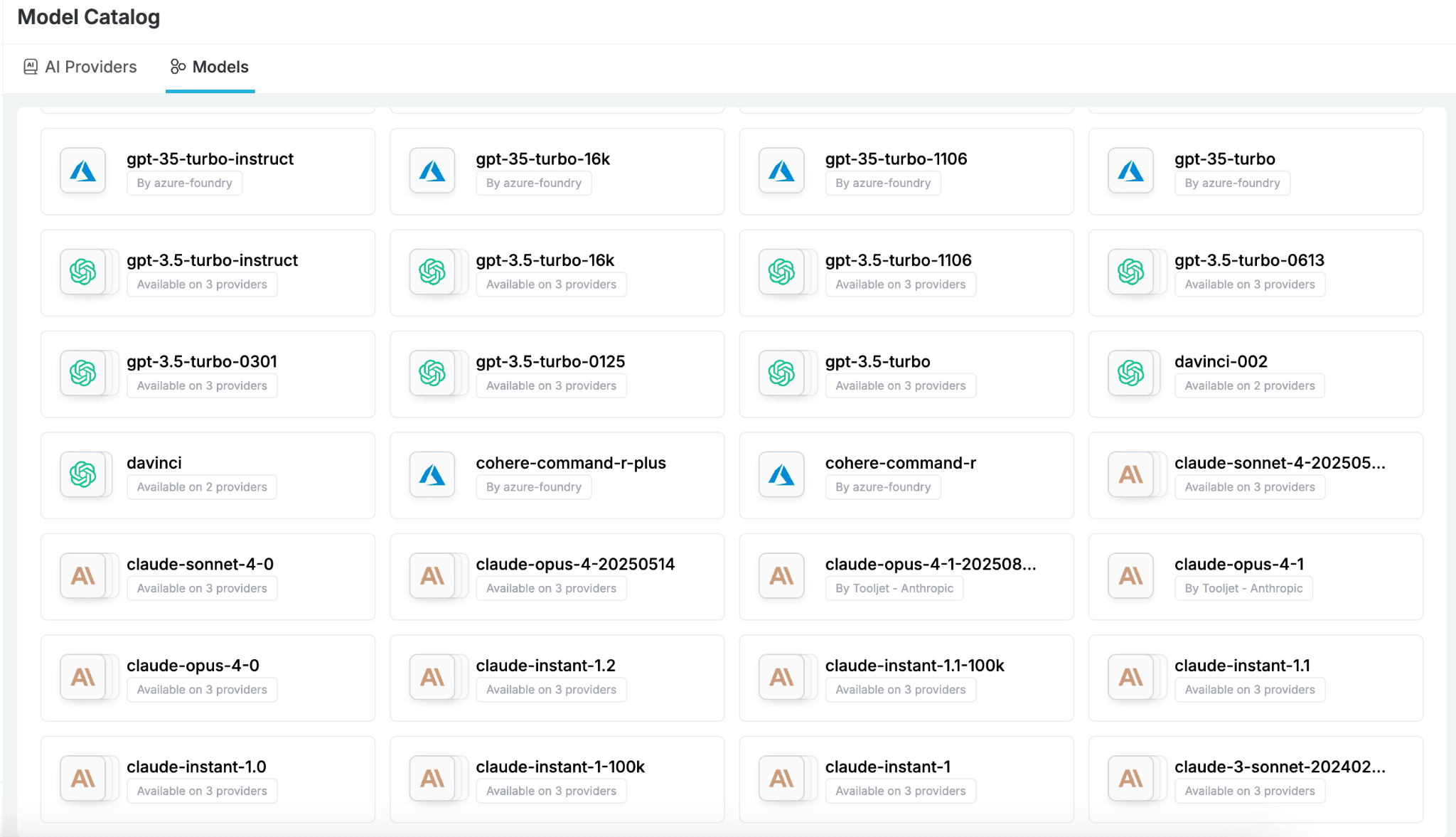 Portkey Model Catalog